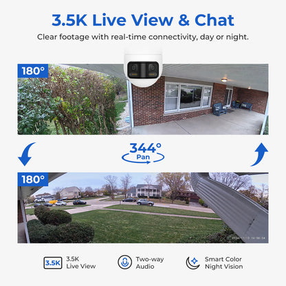 Camera de Supraveghere iMILAB EC6 Panorama, Wi-Fi, 3.5K, IP66, Exterior CMSXJ115A