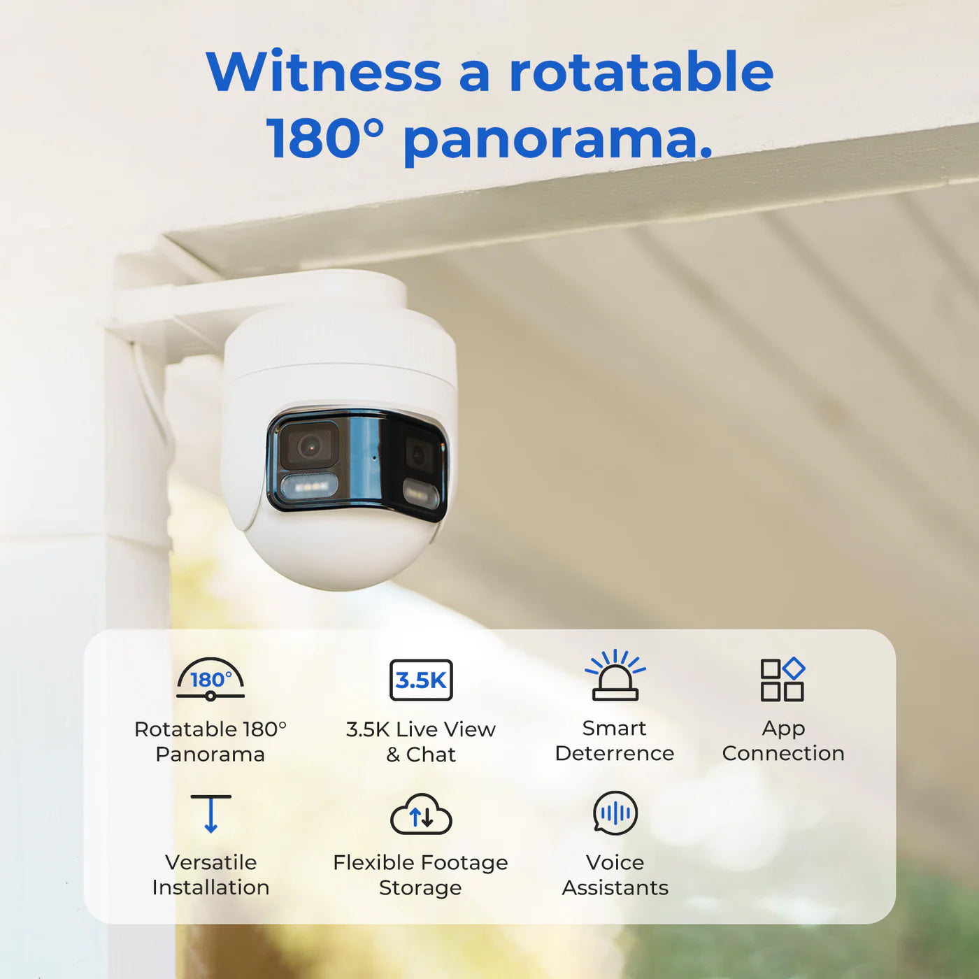 Camera de Supraveghere iMILAB EC6 Panorama, Wi-Fi, 3.5K, IP66, Exterior CMSXJ115A