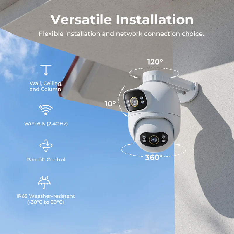Camera de Supraveghere iMILAB EC6 Dual, Wi-Fi, 3K, IP66, Exterior CMSXJ68A