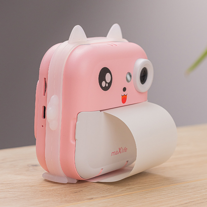 Camera Digitala cu functie de printare MaXlife MXPC-100 Kids, Roz