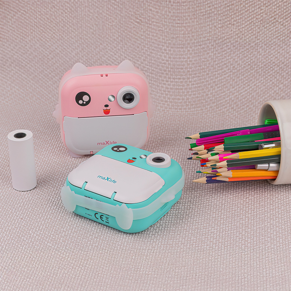 Camera Digitala cu functie de printare MaXlife MXPC-100 Kids, Albastra