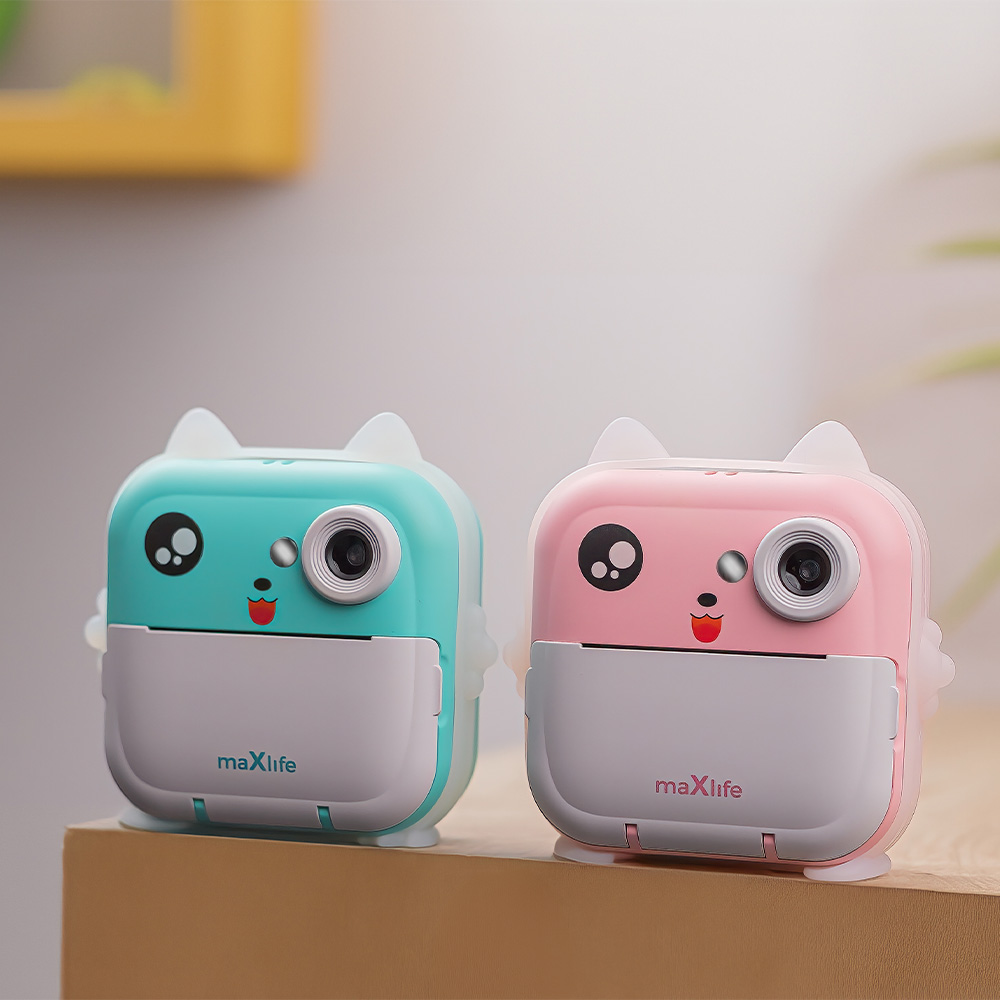 Camera Digitala cu functie de printare MaXlife MXPC-100 Kids, Albastra