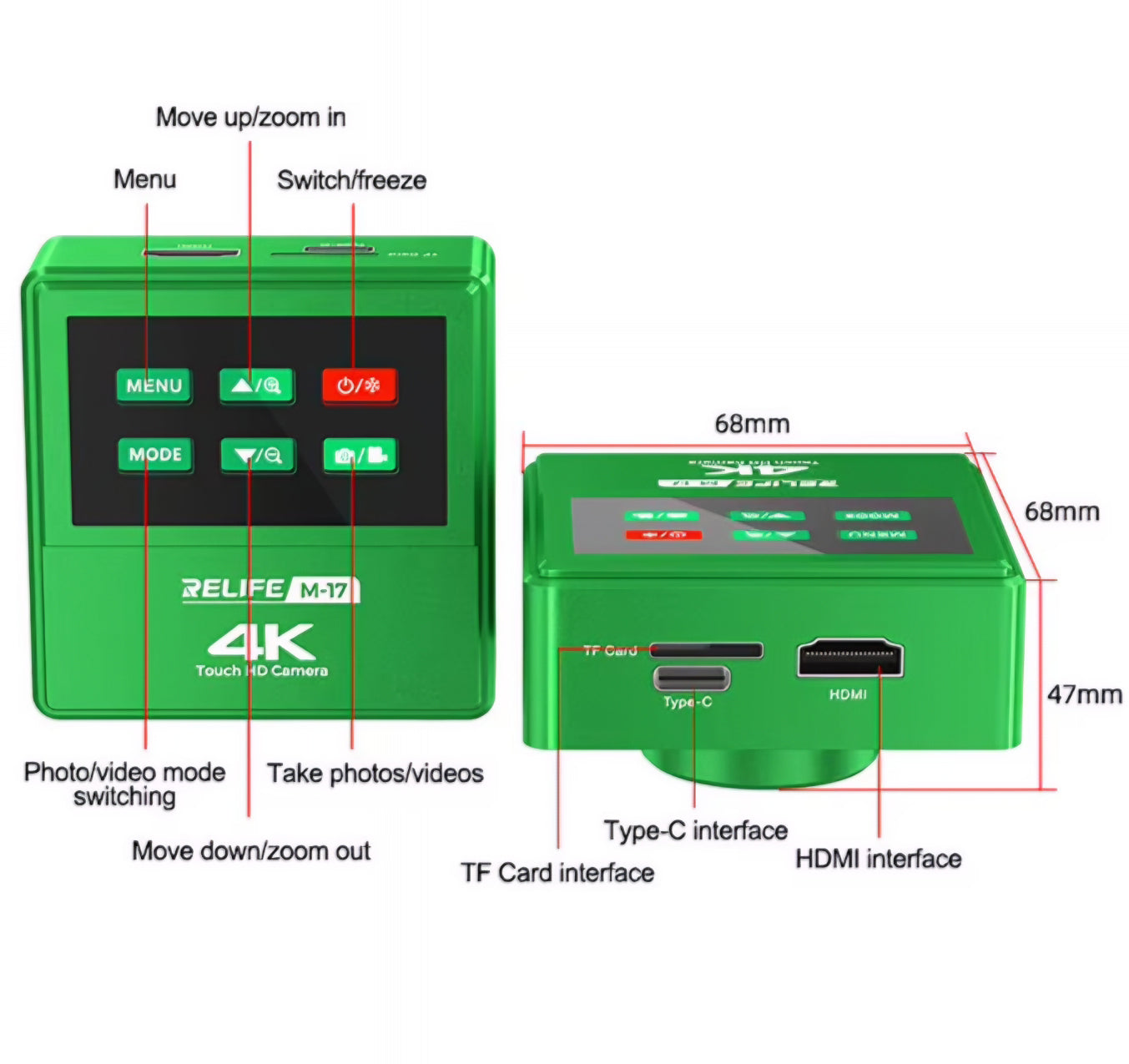Camera Microscop cu Control Tactil Relife M-17, 4K