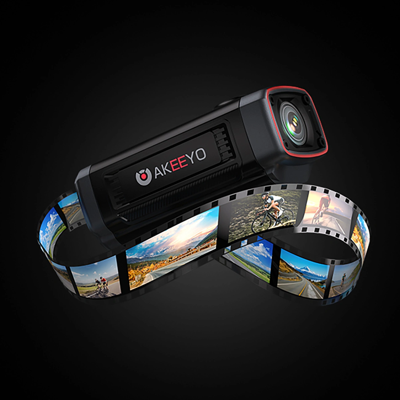 Camera Sport Akeeyo 710 Lite pentru Bicicleta / Motocicleta, 2K, Wi-Fi, Neagra