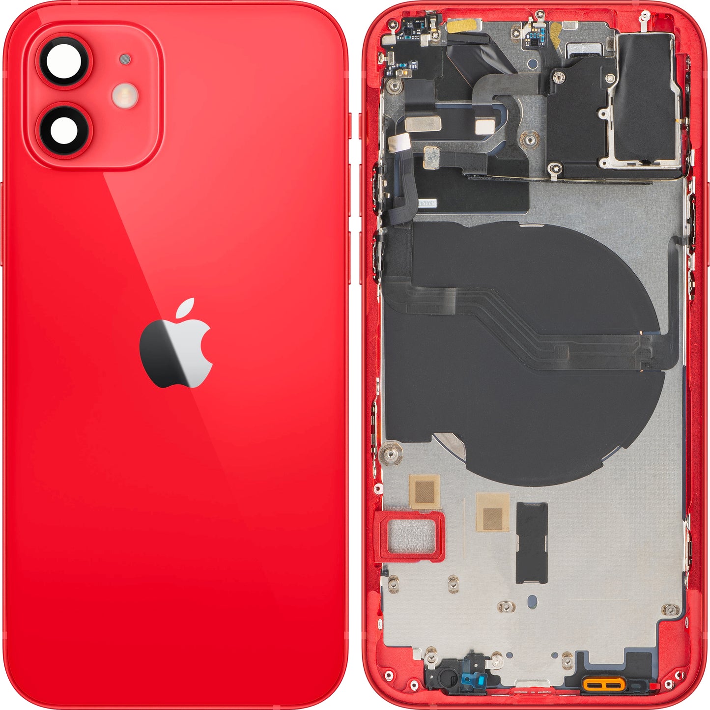 Capac Baterie Apple iPhone 12, Cu Carcasa Mijloc, Rosu, Swap