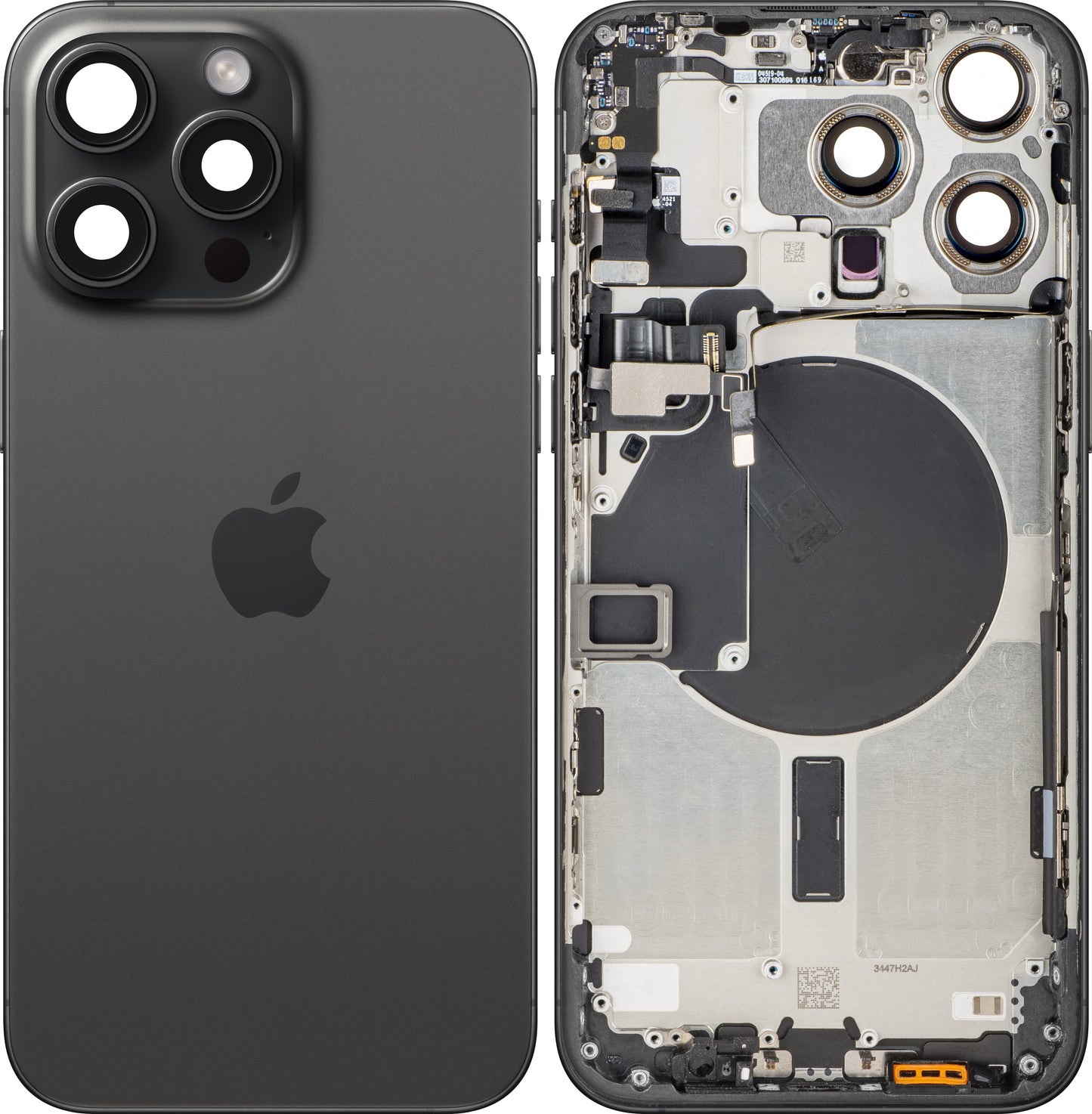 Capac Baterie Apple iPhone 15 Pro Max, Cu Carcasa Mijloc, Negru (Black Titanium), Swap