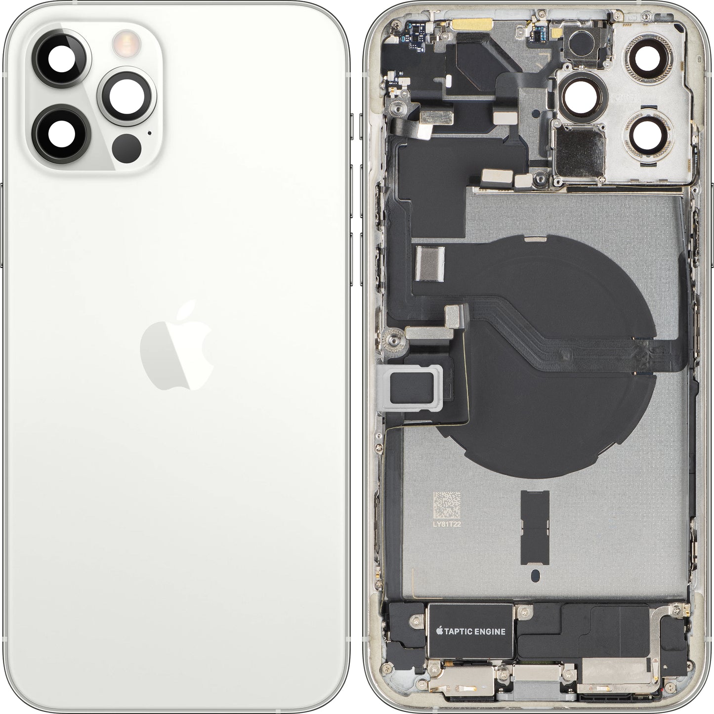 Capac Baterie Apple iPhone 12 Pro Max, Cu Carcasa Mijloc, Full Parts, Argintiu, Swap