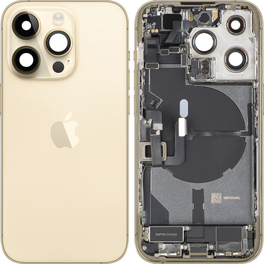Capac Baterie Apple iPhone 14 Pro, Cu Carcasa Mijloc, Full Parts, Auriu, Swap