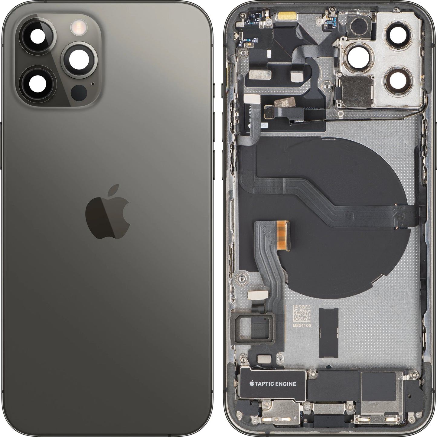 Capac Baterie Apple iPhone 12 Pro, Cu Carcasa Mijloc, Full Parts, Gri (Graphite), Swap