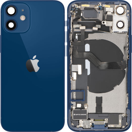 Capac Baterie Apple iPhone 12 mini, Cu Carcasa Mijloc, Full Parts, Albastru, Swap