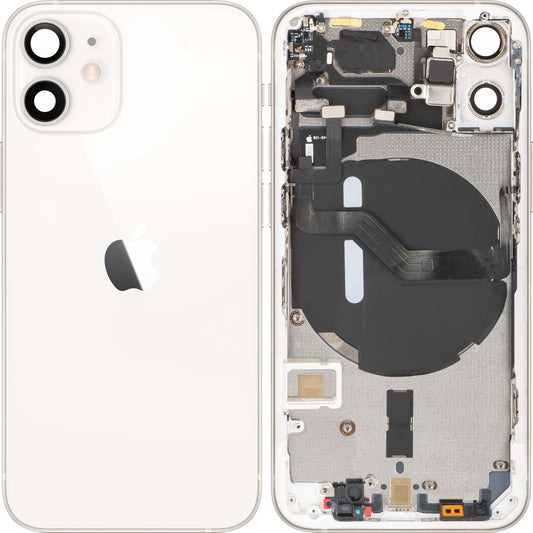 Capac Baterie Apple iPhone 12 mini, Cu Carcasa Mijloc, Alb, Swap