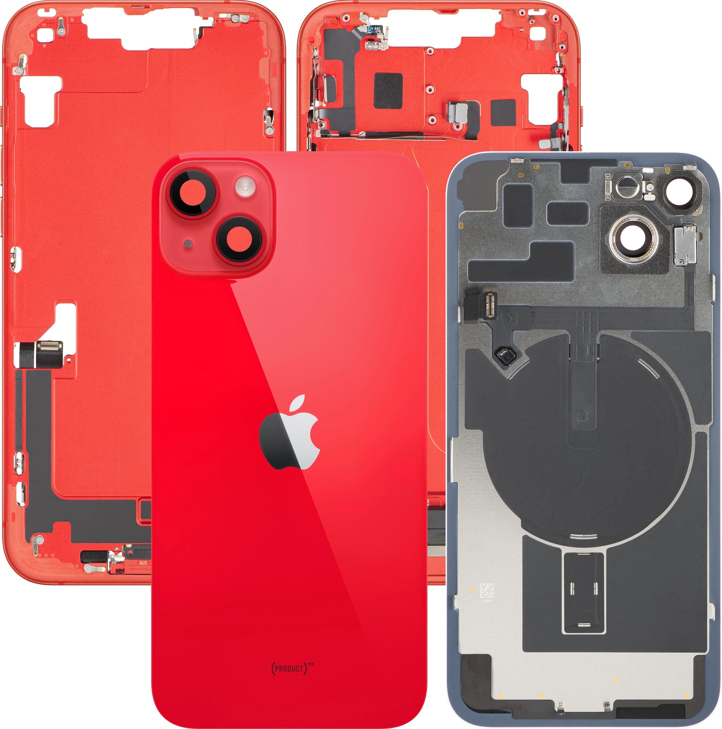 Capac Baterie Apple iPhone 14 Plus, Cu Carcasa Mijloc, Full Parts, Rosu, Swap