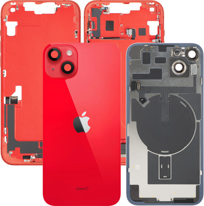 Capac Baterie Apple iPhone 14 Plus, Cu Carcasa Mijloc, Full Parts, Rosu, Swap