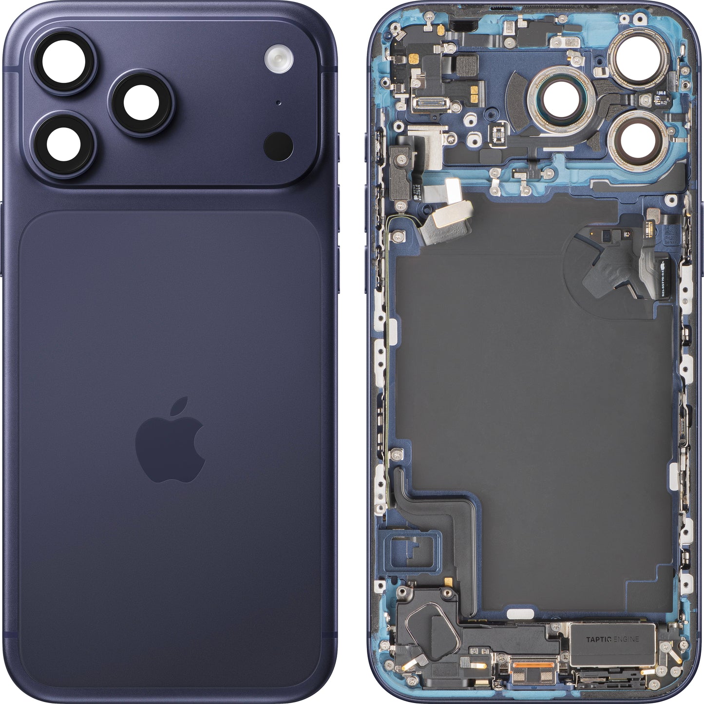 Capac Baterie Apple iPhone 17 Pro Max, Cu Carcasa Mijloc, Full Parts, Bleumarin (Deep Blue), Swap