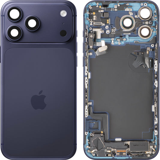 Capac Baterie Apple iPhone 17 Pro Max, Cu Carcasa Mijloc, Full Parts, Bleumarin (Deep Blue), Swap