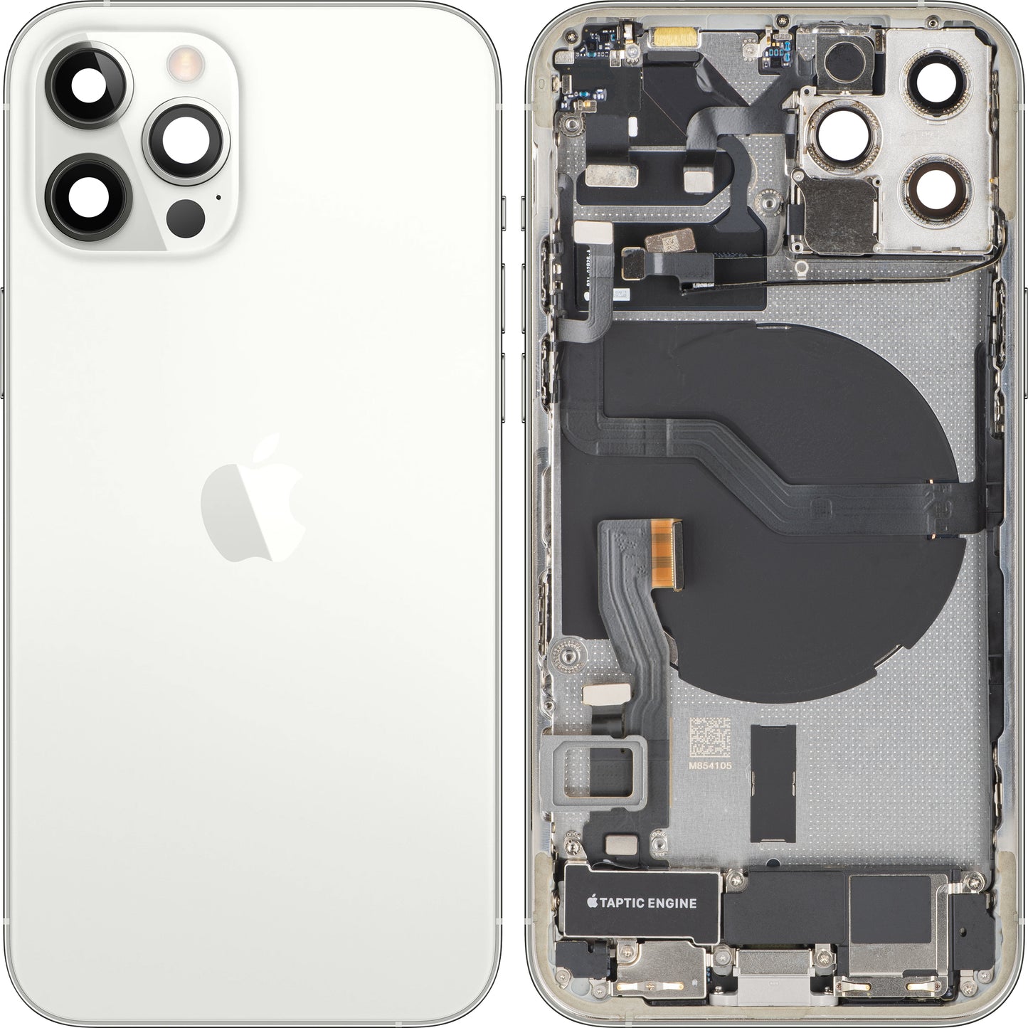 Capac Baterie Apple iPhone 12 Pro, Cu Carcasa Mijloc, Full Parts, Argintiu, Swap