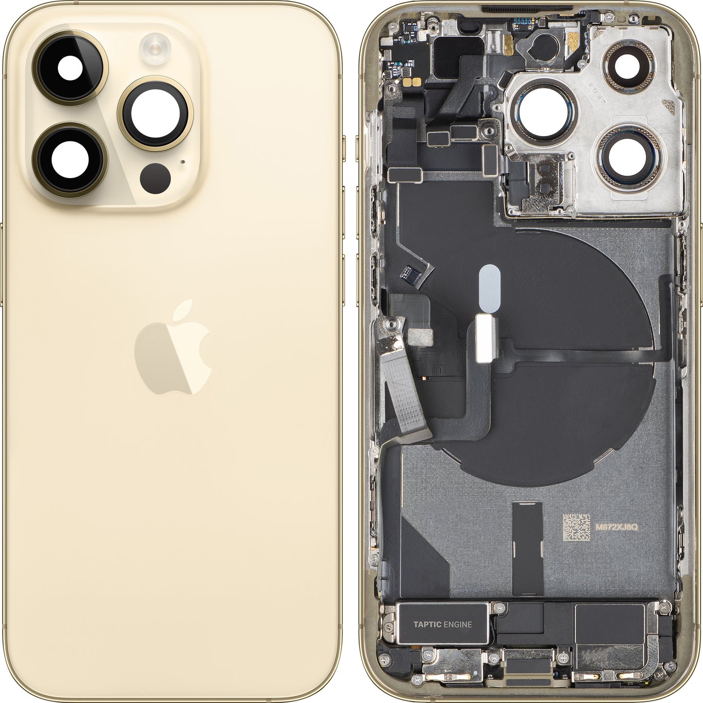 Capac Baterie Apple iPhone 14 Pro, Cu Carcasa Mijloc, Versiune US, Auriu, Swap