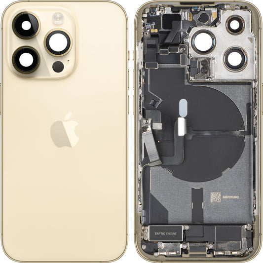 Capac Baterie Apple iPhone 14 Pro, Cu Carcasa Mijloc, Versiune US, Auriu, Swap Premium