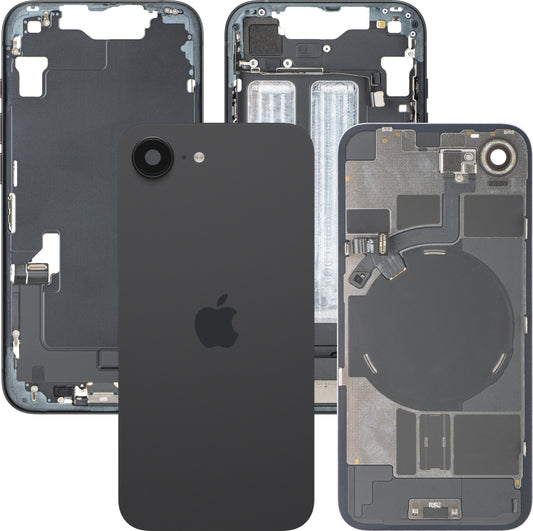 Capac Baterie Apple iPhone 17e, Cu Carcasa Mijloc, Full Parts, Negru, Swap Premium