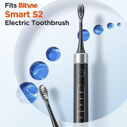 Capat Rezerva Gum Care pentru Periuta Electrica Bitvae S2 / S3, Set 4 bucati, Negru