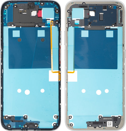 Carcasa Mijloc Honor 600 Smart, Alb (Meteor Silver), Service Pack 9707ADNS