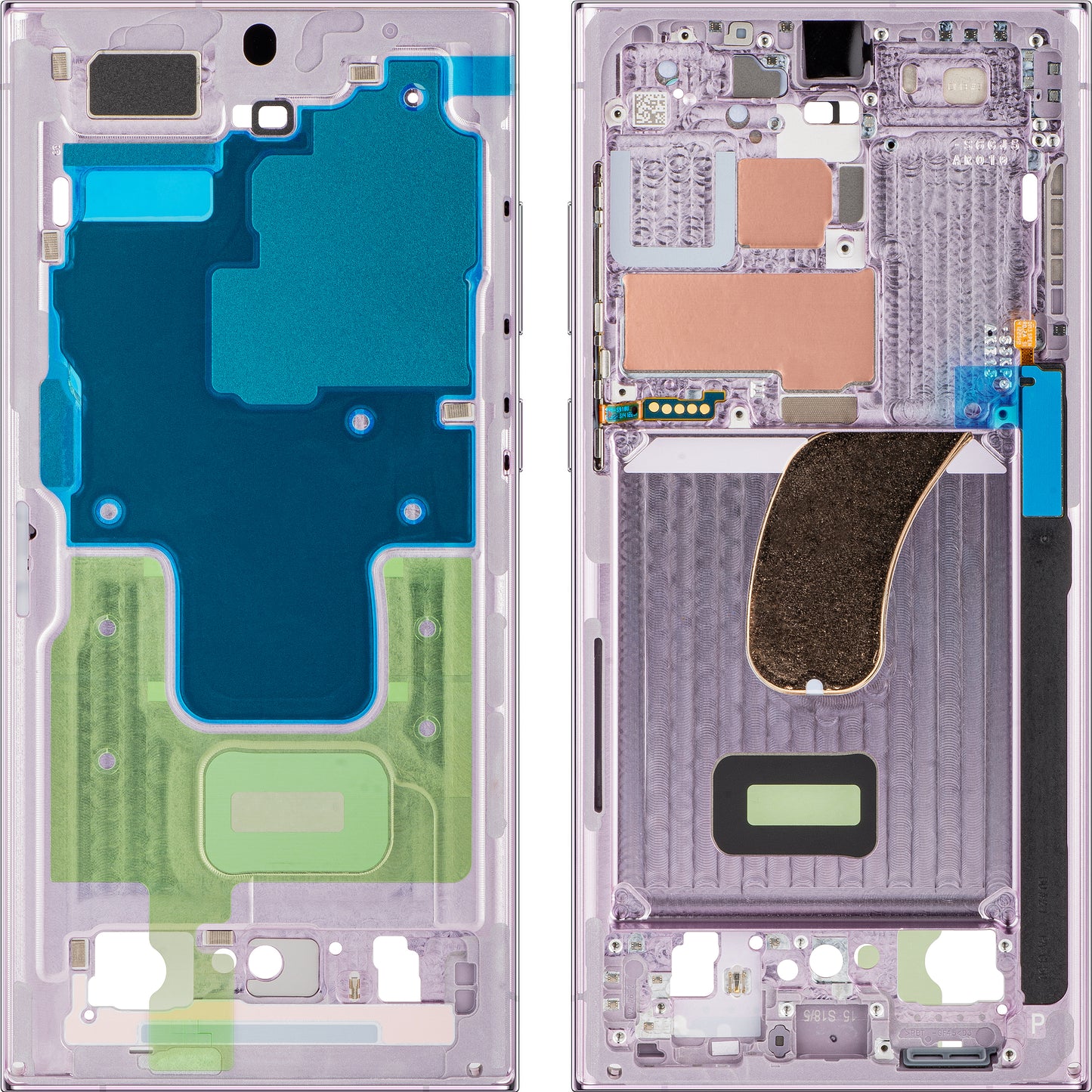Carcasa Mijloc Samsung Galaxy S23 Ultra S918, Violet (Lavender), Service Pack GH96-15833D