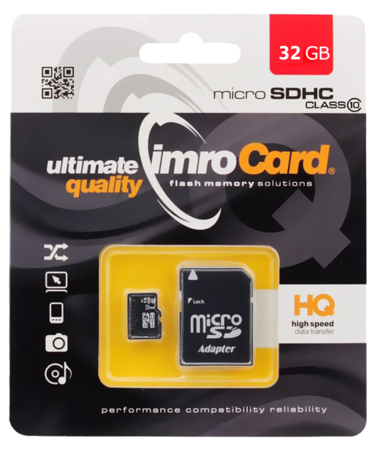 Card Memorie microSDHC Imro, 32Gb, Clasa 10 / UHS-1 U1, Cu Adaptor