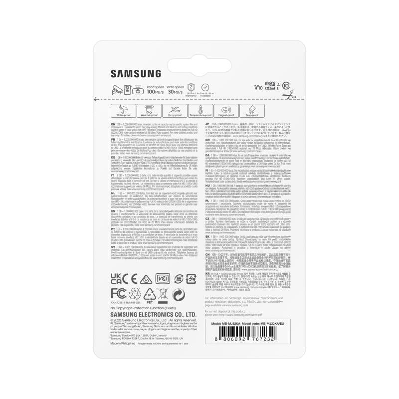 Card Memorie microSDHC Samsung PRO Endurance, 32Gb, Clasa 10 / UHS-1 U1, Cu Adaptor MB-MJ32KA/EU