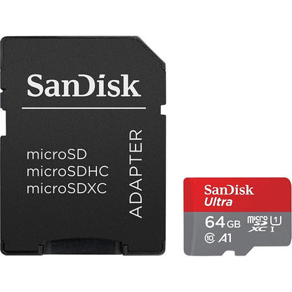 Card Memorie microSDXC SanDisk Ultra Android A1, 64Gb, Clasa 10 / UHS-1 U1, Cu Adaptor SDSQUAB-064G-GN6MA
