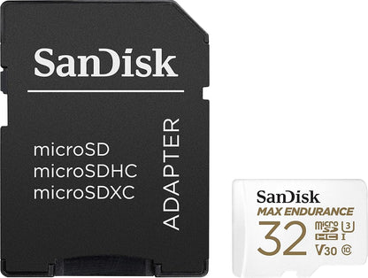 Card Memorie microSDHC SanDisk MAX Endurance, 32Gb, Clasa 10 / UHS-1 U3, Cu Adaptor SDSQQVR-032G-GN6IA