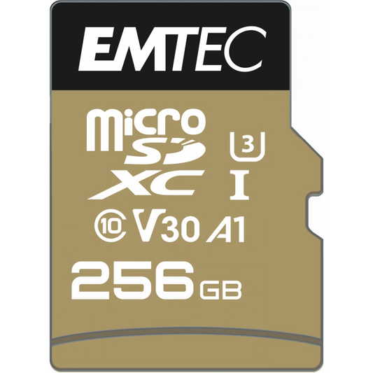 Card Memorie microSDXC Emtec Speedin Pro Android A1, 256Gb, Clasa 10 / UHS-1 U3, Cu Adaptor ECMSDM256GXC10SP