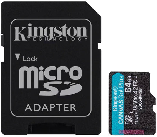 Card Memorie microSDXC Kingston Canvas Go Plus Android A2, 64Gb, Clasa 10 / UHS-1 U3, Cu Adaptor SDCG4/64GB