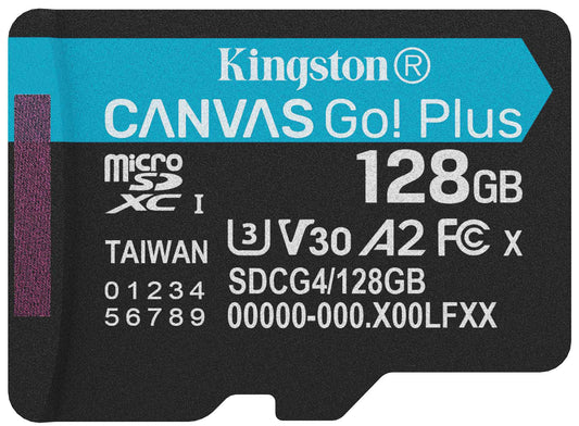 Card Memorie microSDXC Kingston Canvas Go Plus Android A2, 128Gb, Clasa 10 / UHS-1 U3 SDCG4/128GBSP