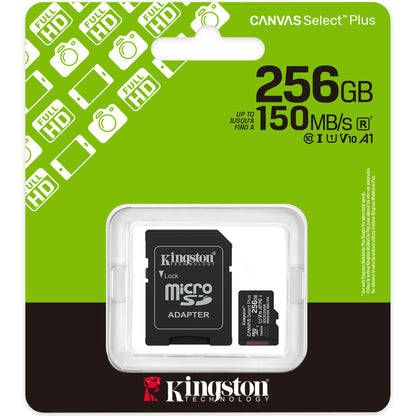 Card Memorie microSDXC Kingston Canvas Select Plus Android A1, 256Gb, Clasa 10 / UHS-1 U1, Cu Adaptor SDCS3/256GB