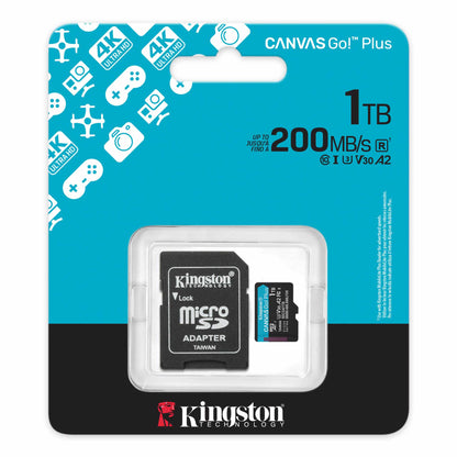 Card Memorie microSDXC Kingston Canvas Go Plus Android A2, 1TB, Clasa 10 / UHS-1 U3, Cu Adaptor ‎SDCG4/1TB