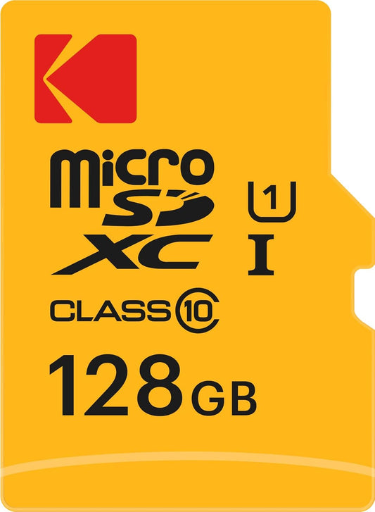 Card Memorie microSDXC Kodak Premium Performance, 128Gb, Clasa 10 / UHS-1 U1, Cu Adaptor EKMSDM128GXC10K