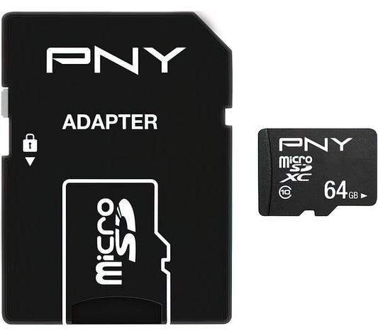 Card Memorie microSDXC PNY Performance Plus, 64Gb, Clasa 10, Cu Adaptor P-SDU64G10PPL-GE