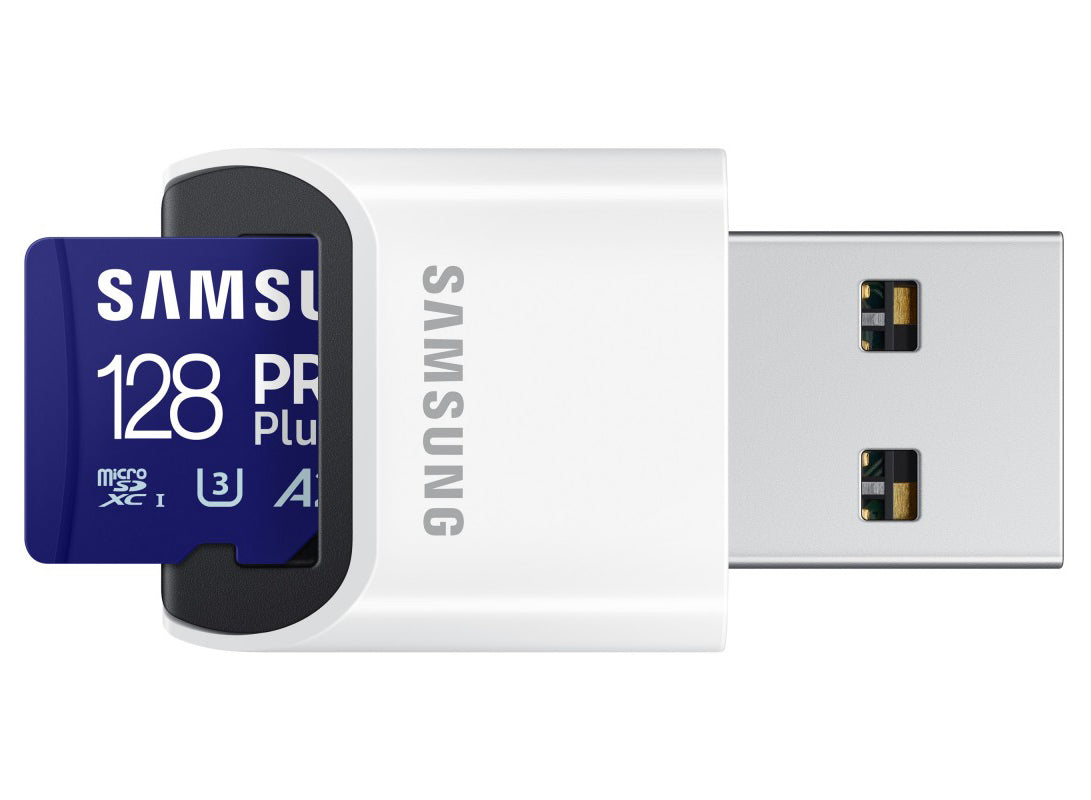 Card Memorie microSDXC Samsung PRO Plus, 128Gb, Clasa 10 / UHS-1 U3, cu Cititor Card MB-MD128SB/WW