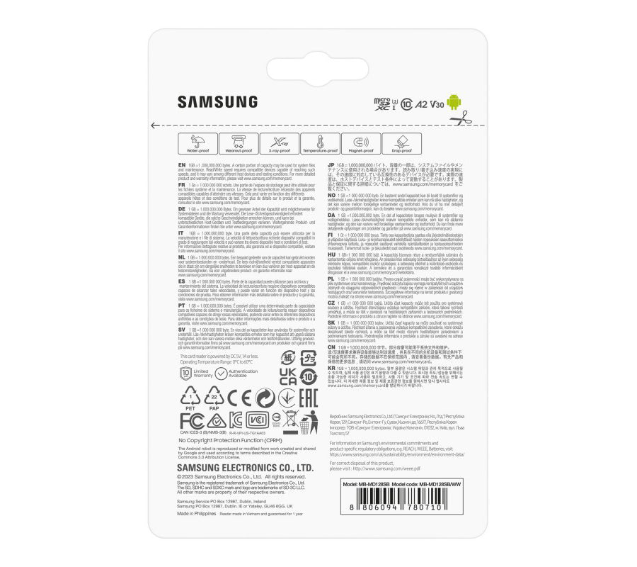 Card Memorie microSDXC Samsung PRO Plus, 128Gb, Clasa 10 / UHS-1 U3, cu Cititor Card MB-MD128SB/WW