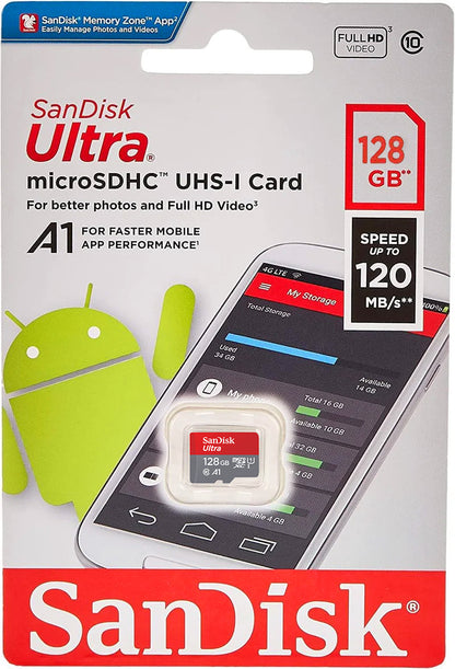 Card Memorie microSDXC SanDisk Ultra Android A1, 128Gb, Clasa 10 / UHS-1 U1 SDSQUAB-128G-GN6MN