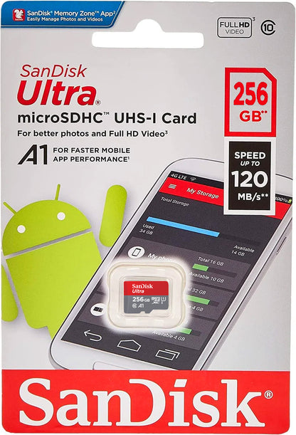 Card Memorie microSDXC SanDisk Ultra Android A1, 256Gb, Clasa 10 / UHS-1 U1 SDSQUAC-256G-GN6MN