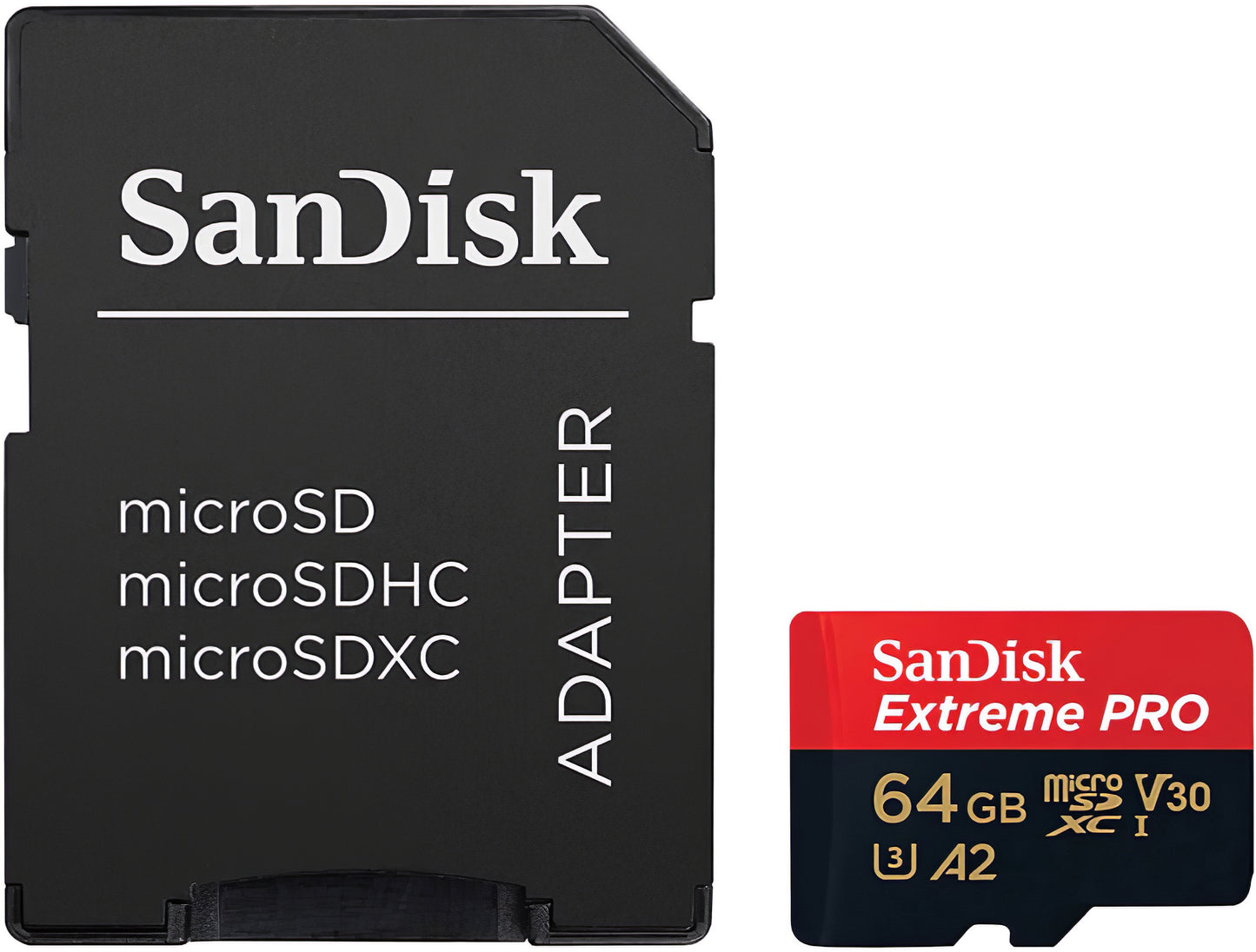 Card Memorie microSDXC SanDisk Extreme Pro, 64Gb, Clasa 10 / UHS-1 U3, Cu Adaptor SDSQXCU-064G-GN6MA