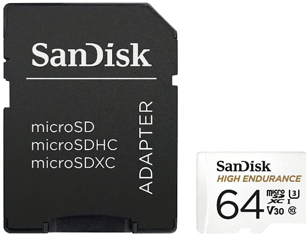Card Memorie microSDXC SanDisk High Endurance, 64Gb, Clasa 10 / UHS-1 U3, Cu Adaptor SDSQQNR-064G-GN6IA