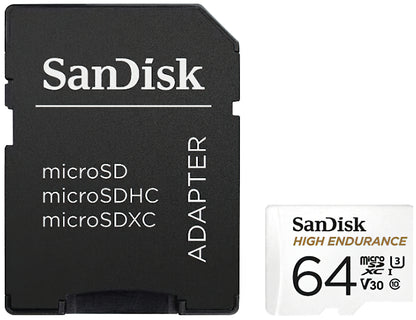Card Memorie microSDXC SanDisk High Endurance, 64Gb, Clasa 10 / UHS-1 U3, Cu Adaptor SDSQQNR-064G-GN6IA