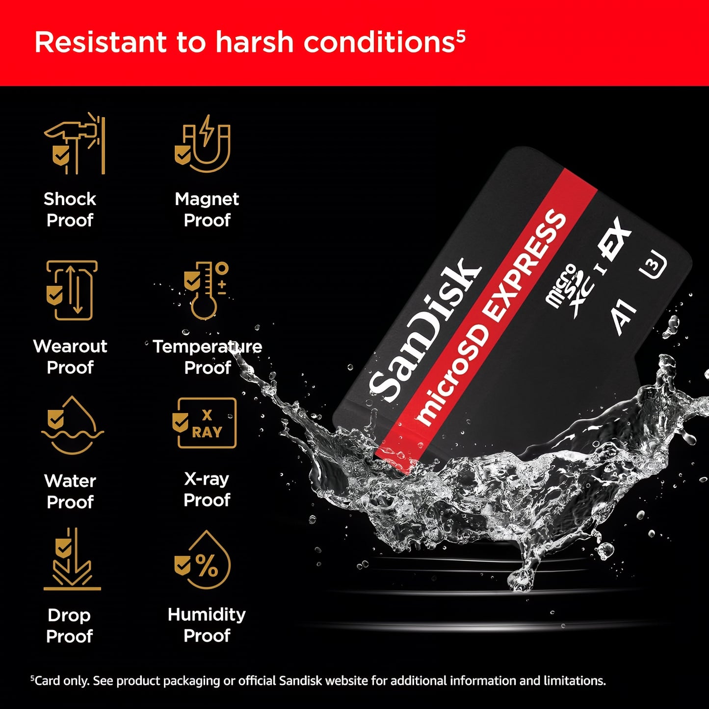 Card Memorie microSDXC SanDisk Express, 128Gb, Clasa 10 / UHS-1 U3 SDSQXFN-128G-GN4NN