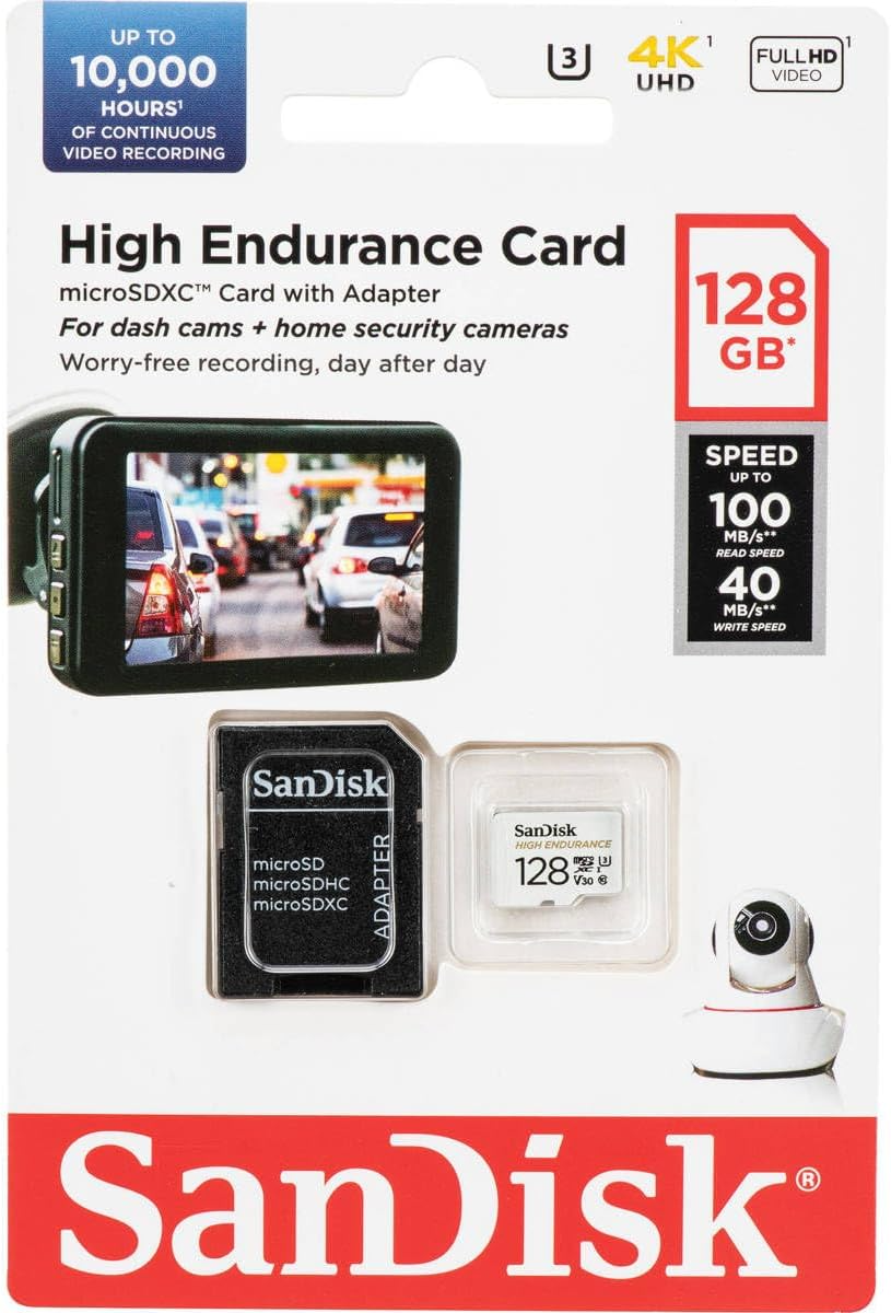 Card Memorie microSDXC SanDisk High Endurance, 128Gb, Clasa 10 / UHS-1 U3, Cu Adaptor SDSQQNR-128G-GN6IA