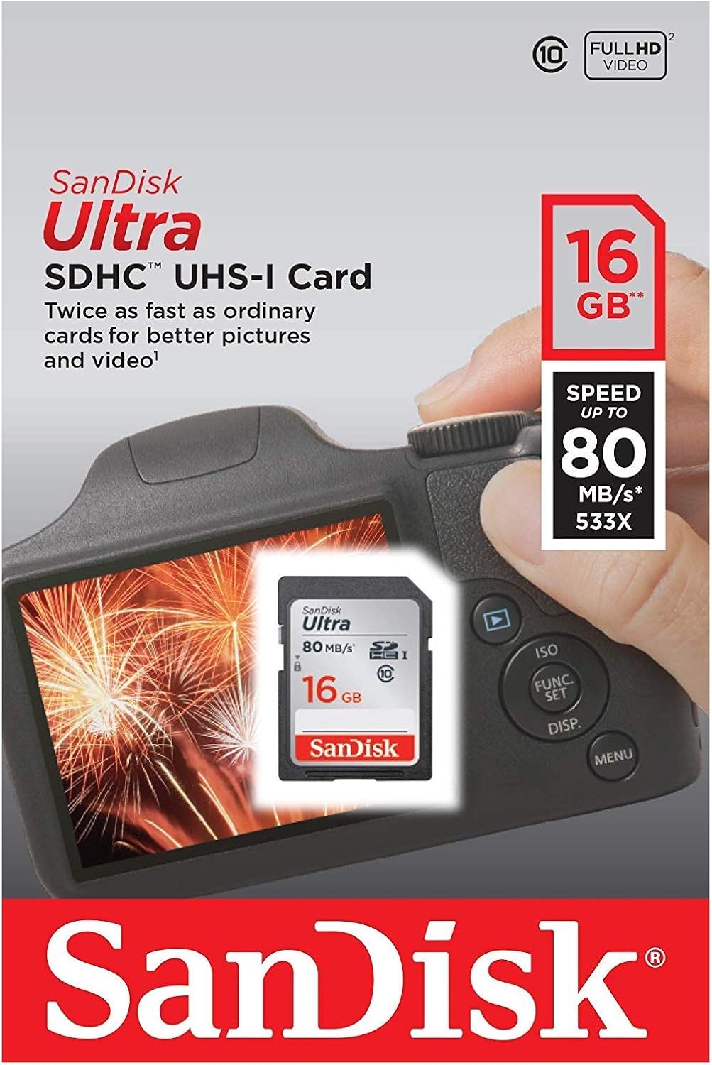 Card Memorie SDHC SanDisk Ultra, 16Gb, Clasa 10 SDSDUNC-016G-GN6IN