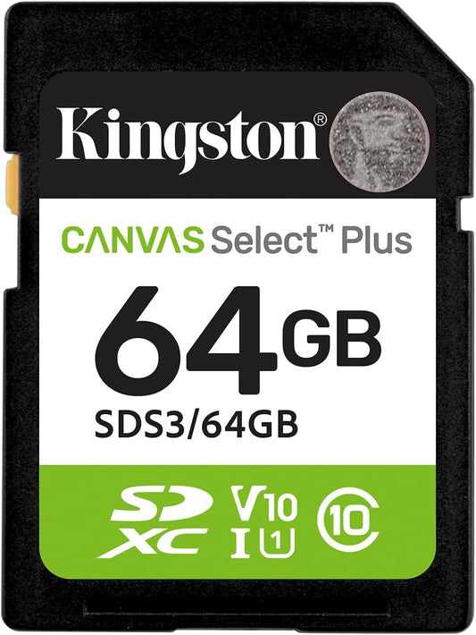 Card Memorie SDXC Kingston Canvas Select Plus, 64Gb, Clasa 10 / UHS-1 U1 SDS3/64GB