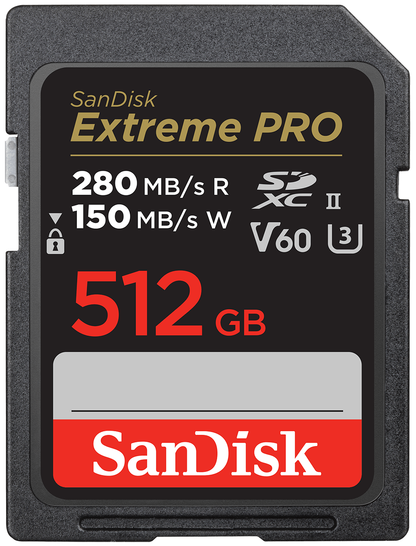 Card Memorie SDXC SanDisk Extreme Pro, 512Gb, Clasa 10 / UHS-2 U3 SDSDXEP-512G-GN4IN