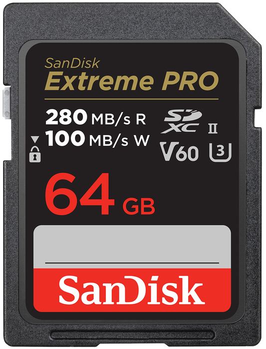 Card Memorie SDXC SanDisk Extreme Pro, 64Gb, Clasa 10 / UHS-2 U3 SDSDXEP-064G-GN4IN